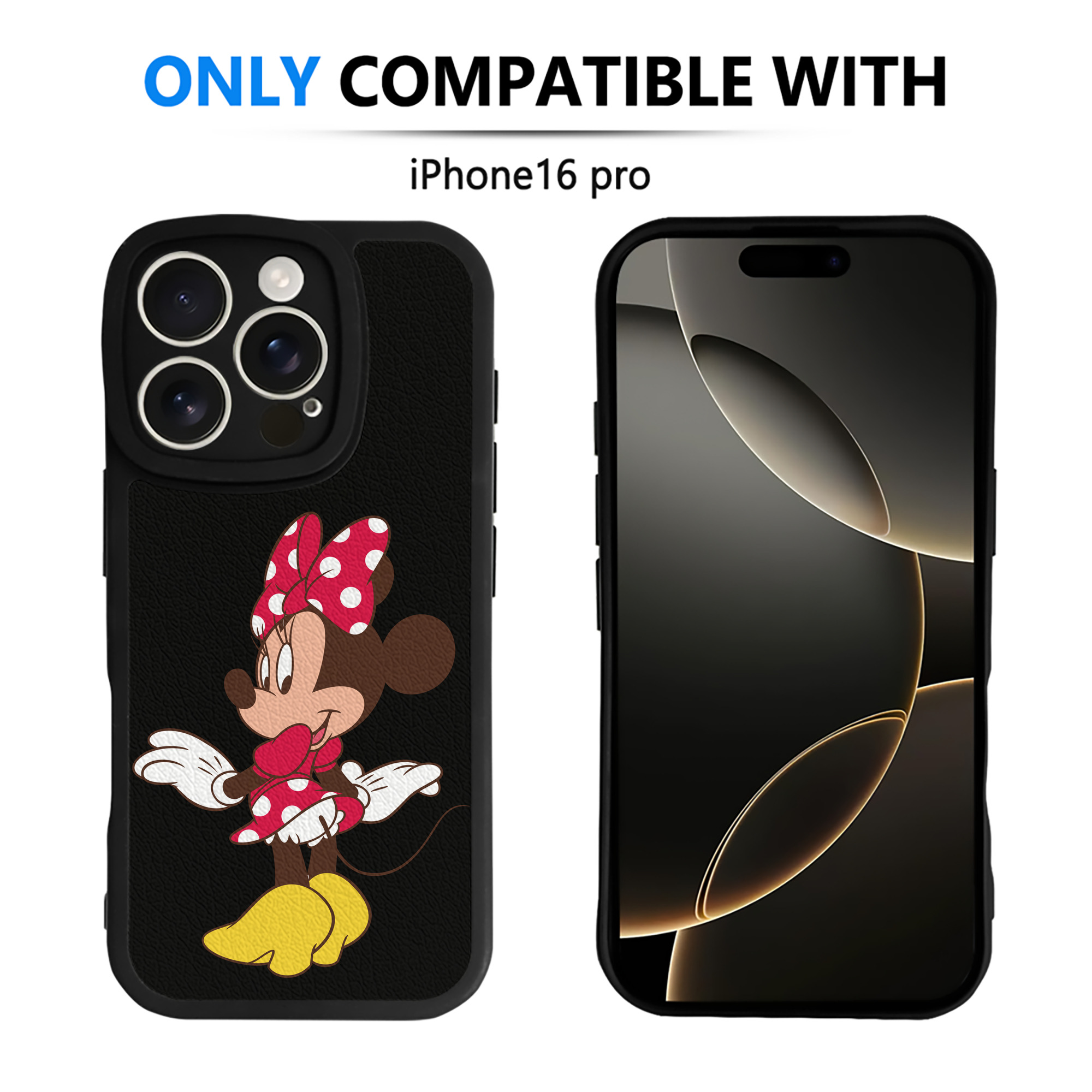 （画像用） ミッキーマウス Mickey Mouse 【iPhone 16シリーズ対応】シリコンスマホケース（レザー調） 材質：シリコン